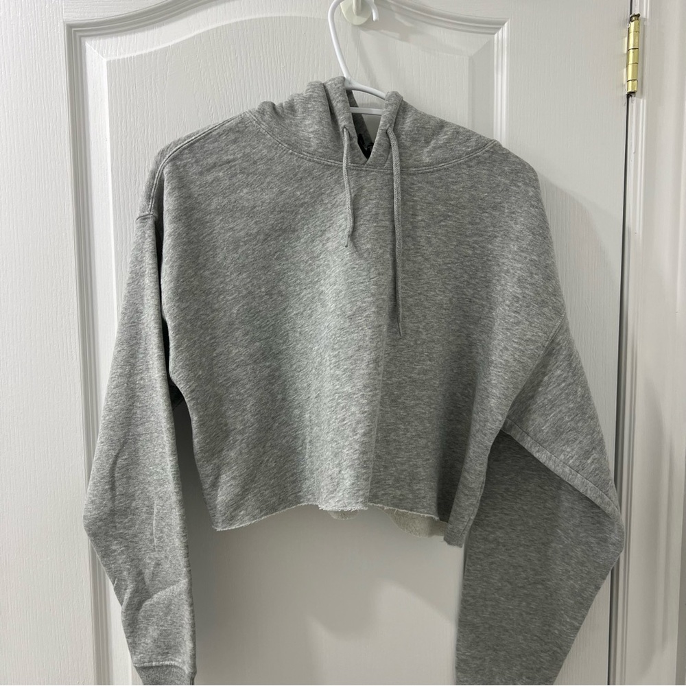 Urban Outfitters Gray Cropped Hoodie